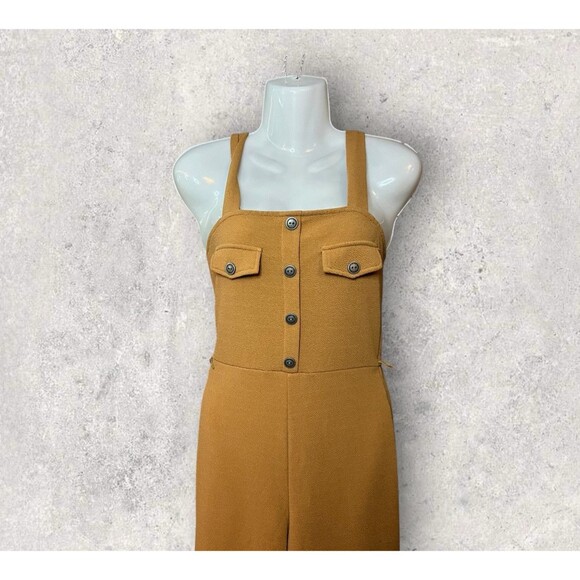 Derek Heart Womens Size Small Sleeveless Square Neck Jumpsuit Burnt Orange - Picture 3 of 7